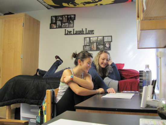 Students studying in their Room